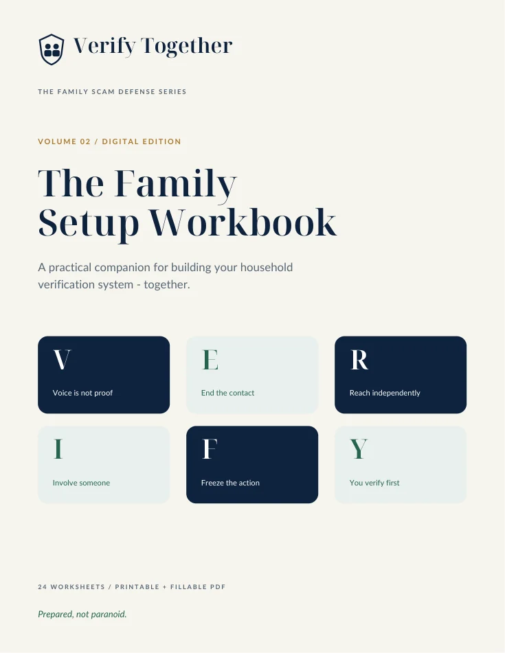 First page of the included Family Setup Workbook